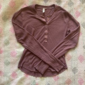 Free People One of the Girls Thermal Medium Plum Color